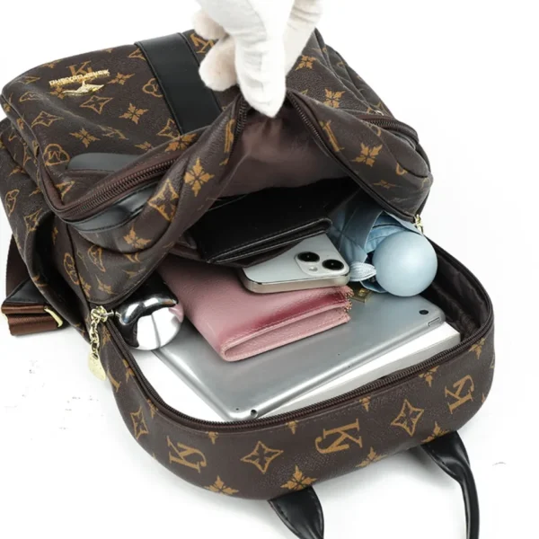Ladies Backpack Designer High Quality Pu Leather Women Bag Luxury Printed Tassels School Bags Large Capacity A4 Backpacks Sac - Image 6
