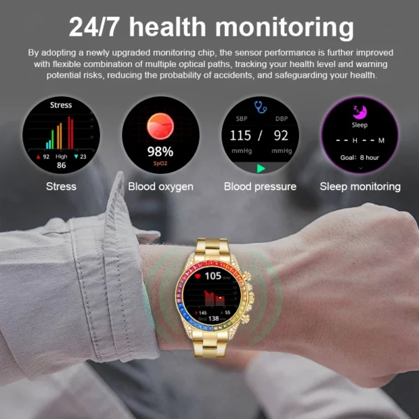 Lige Watches For Men Luxury Stainless Steel Band Watch Diamond-Studded Business Smart Watches Waterproof Analog Quartz Watch+Box - Image 3