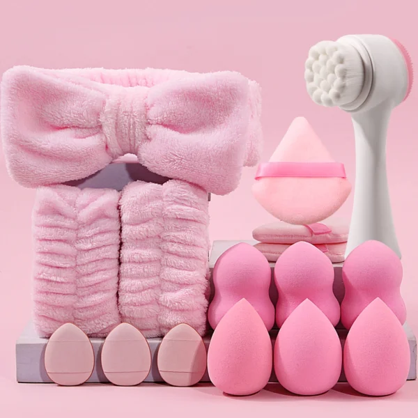 1-16Pcs Cosmetic Puff Makeup Sponge Beauty Egg Face Wash Brush Wash Face Headband Wristband Make Up Accessories
