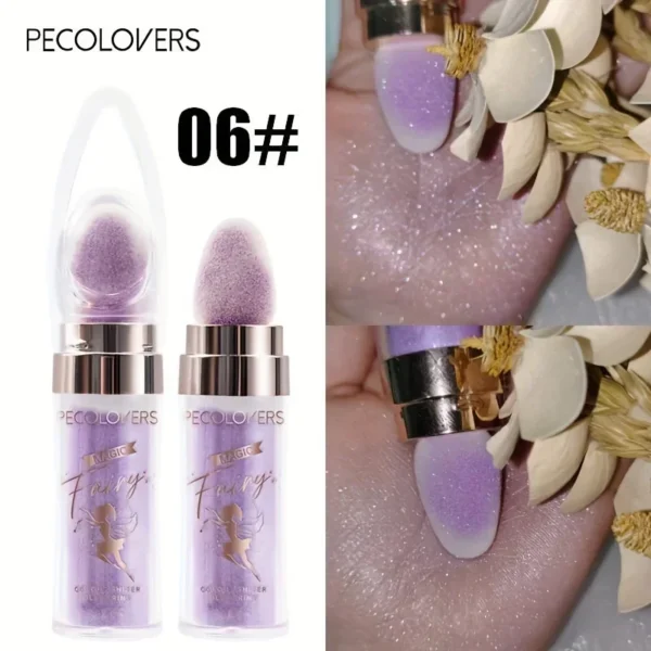 1PC Shimmer Fairy Powder White Purple Blue Loose Highlighter Face Body Glitter Wand Makeup Bronzer Illuminator Cosmetic - Image 2