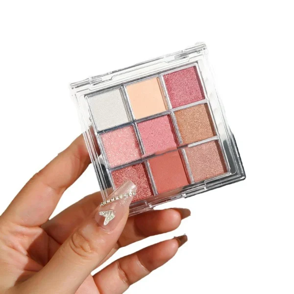 Makeup Eye Shadow Earth Color Beauty Eye Shadow Cosmetics Nine Color Sequins Glitter Pearlescent Matte Eye Shadow Palette - Image 5