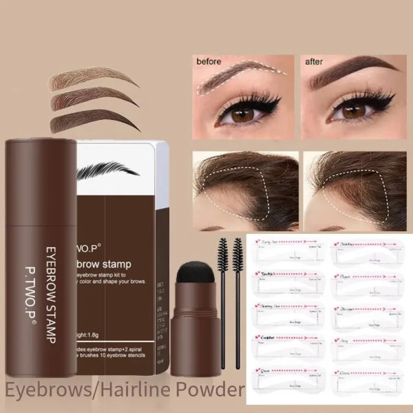 Eyebrow Powder Stamp Shaping Kit Waterproof Long Lasting Makeup Brushes eyebrow paint pencil Eye Brows Stencil Korean Cosmetics