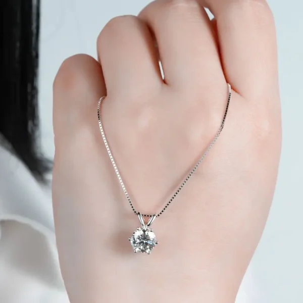 Classic 0.5CT-5CT D Moissanite Pendant Necklace Adjustable Chain 925 Silver for Women GRA Certificate 2CT 3CT 4CT Lab Diamond - Image 5