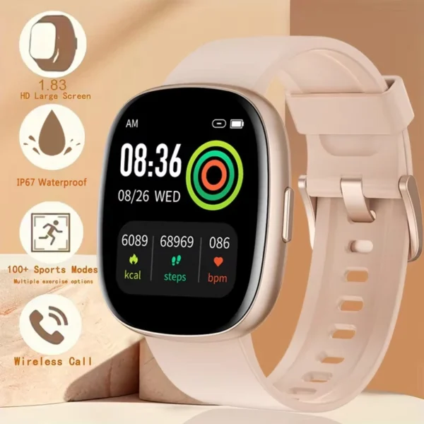 For Huawei Xiaomi Smart Watch Men Women Heart Rate 1.83 Inch AMOLED Screen Waterproof Bluetooth Call Sports Smart Watch 2024 New