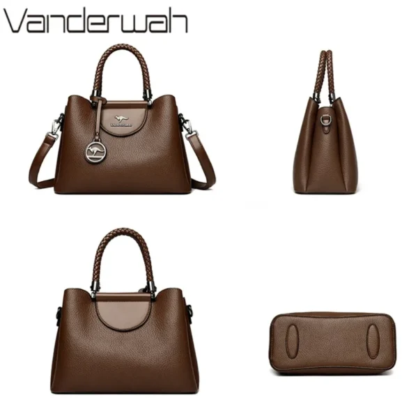 VANDERWAH 3 Layer Design Women's Handbags Luxury Designer Shoulder Crossbody Bags High Quality PU Leather Ladies Casual Tote Bag - Image 5