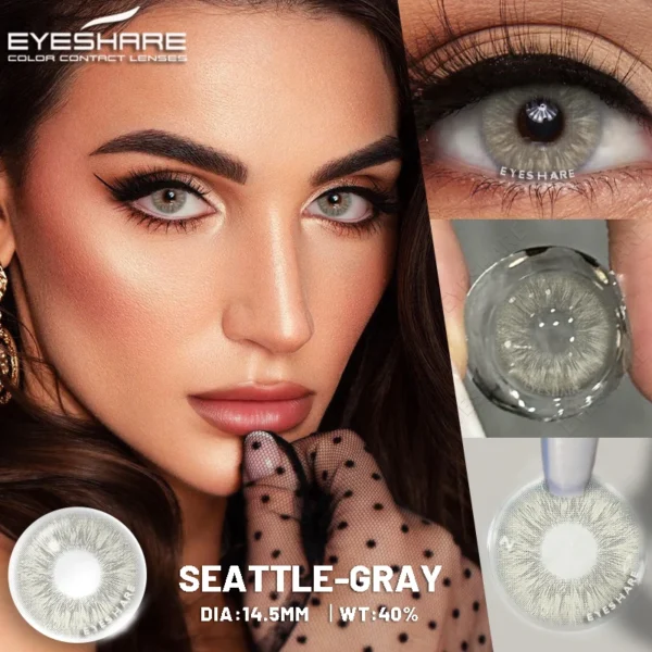 EYESHARE Color Contacts for Eyes 1Pair Blue Eye Contacts Gray Pupils Brown Lenses Green Eye Contact Lenses Beauty Makeup Yearly - Image 3