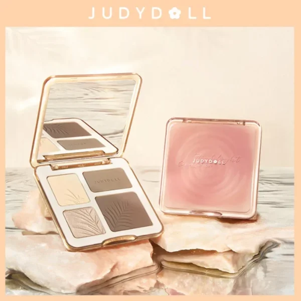 Judydoll Highlighter Contour Bronzer Palette Nude Makeup Natural Facial 3D Nose Shadow Long-Lasting Waterproof Cosmetics Makeup - Image 2