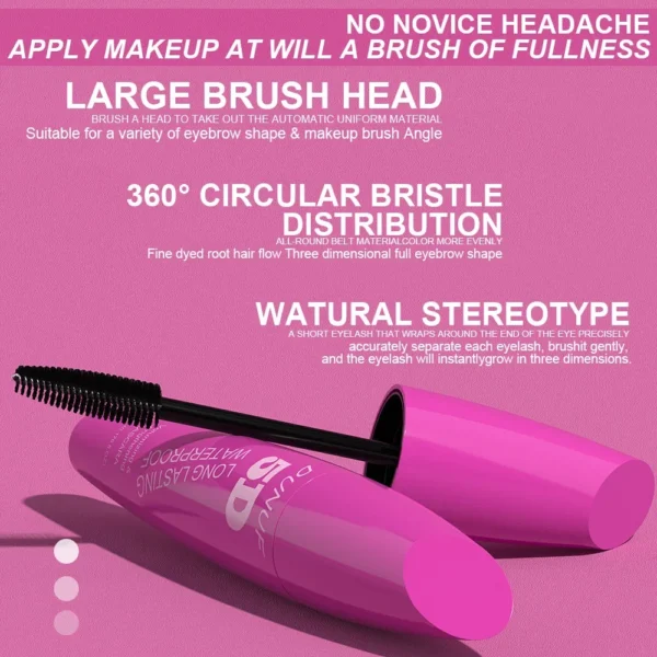 5D Waterproof Mascara Cream Thick Slender 24h Volumizing Lash Makeup Eyelash Curling Lengthening Lasting Eyelash Cream - Image 2