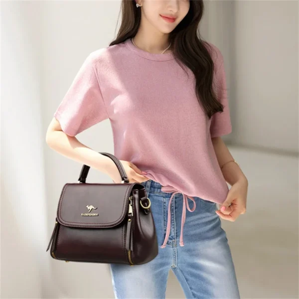 Women's Soft Leather Top-Handle Bags Luxury Design Shoulder Messenger Bags High Quality Handbags and Purses Commuting Sac a Main - Image 2