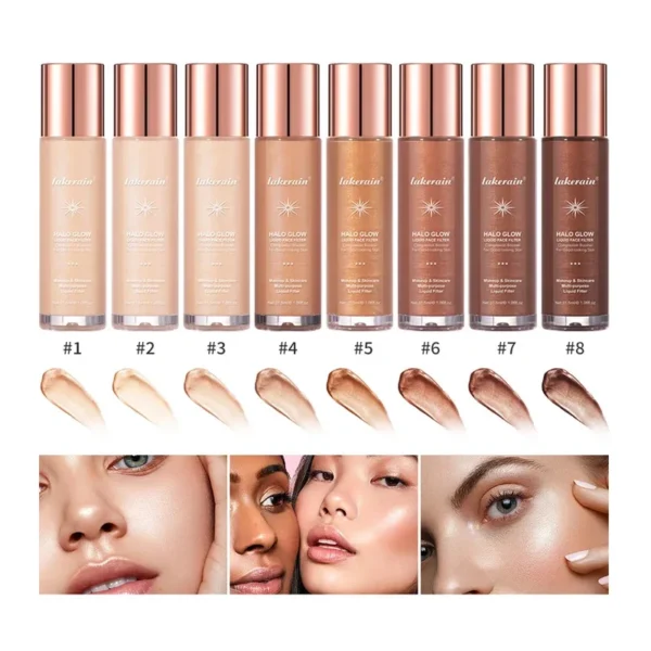 Halo Filter Liquid Highlighter Face Contouring Pearlescent Makeup Brightener Bronzer Glow Body Contour Shimmer
