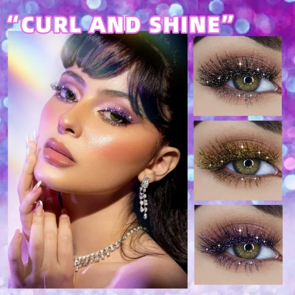 QIBEST 3 Colors Diamond Glitter Mascara Long Lasting Makeup 3D Volume Eyelashes Curling Shimmer Mascara Eye Lash Female Cosmetic - Image 2