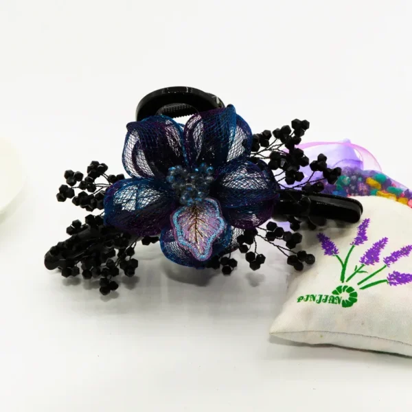 Woven Copper Wire Flower Bride Hairpin Hair Accessories for Women Retro Luxury Zircon Shark Clip Headwear Mom Jewelry Tiaras - Image 4