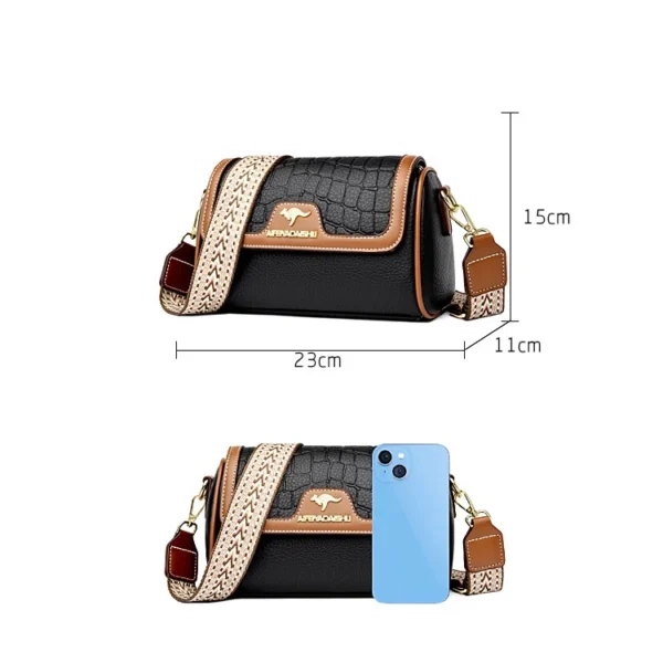 Stone Pu Leather Shoulder Hand Bag for Women Mom Purse Fashion Mother's Crossbody Bag Underarm Bag Small Square Satchel Handbag - Image 4