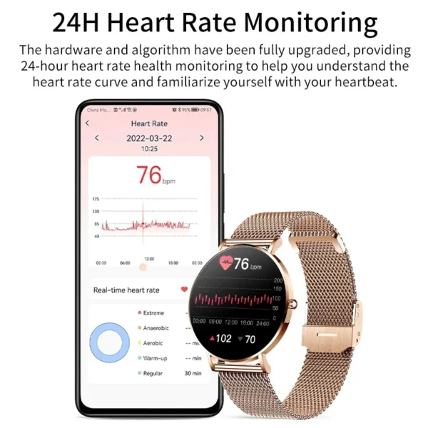 LIGE 2024 AMOLED Smart Watch Women Call Remind Ladies Physiologic Function Clock Sport Bracelet Waterproof Smartwatch For Men - Image 2