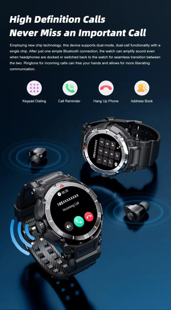 GT100 Pro Earphone Smart Watch New Upgrage 2-in-1 Wireless TWS Combo Bluetooth Talk Earbuds Music Play Headset Smartwatch - Image 6