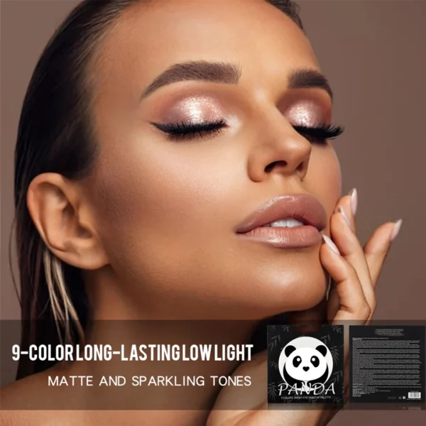 9 Color Eyeshadow Palette Panda Punk Metal Dark Grey Matte Smoky Eyes Makeup Palette Long Lasting Highly Pigmented Waterproof - Image 4