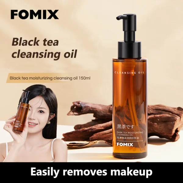 FOMIX Black Tea Moisturizing Cleansing Oil Moisturizing Dry Skin Without Drying Deep Cleansing Facial Makeup Remover - Image 6