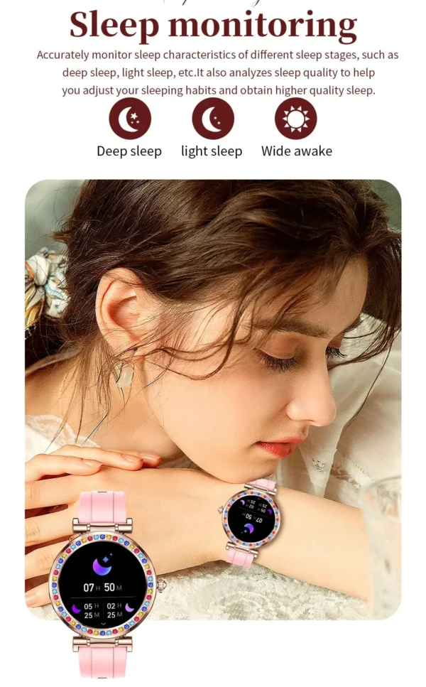 Voice Calling Smart Watch Shinning Diamonds Steel Wristband Fitness Watches Health Monitoring Multi Sports Modes Lady Smartwatch - Image 4