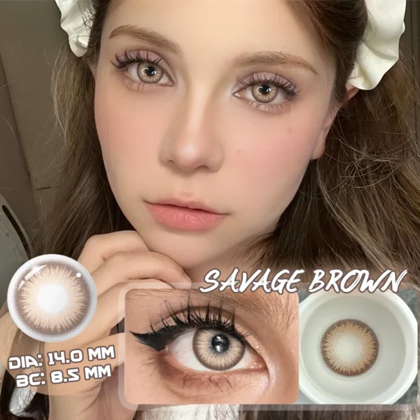 VISUASHOW Color Contact Lenses Prescription Eyes Beauty Pupils Nature 2Pcs High Quality Fashion Lens Brown Blue Contact Cosmetic - Image 4