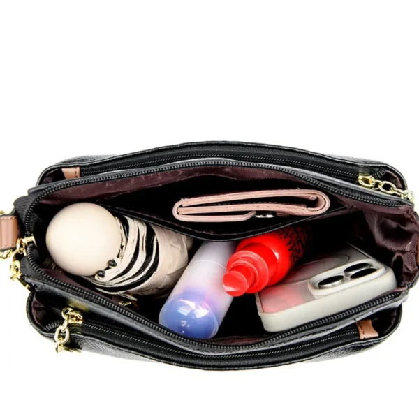 Brand Design Three Layers Fashion Shoulder Messenger Bags Luxury Soft Leather Crossbody Sac Quality Small Handbags and Purses - Image 6
