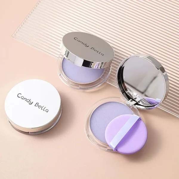 Lavender Makeup Powder With Puff Long-lasting Natural Nude Makeup Oil Control Setting Powder Smooth Effect Soft Finishing Powder - Image 2
