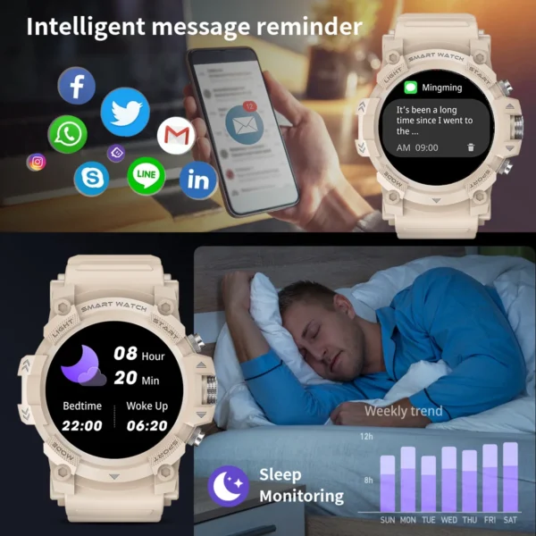 LIGE Smart Watch Woman Fitness Bluetooth Call Rubber Strap Bracelet Waterproof Heart Rate Tracker For Android IOS Smartwatch GPS - Image 3