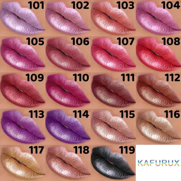 19 colors glitter lipstick hydrating red pink sparkling shine lip color highly pigmented lip tints metallic finish lip makeup - Image 3