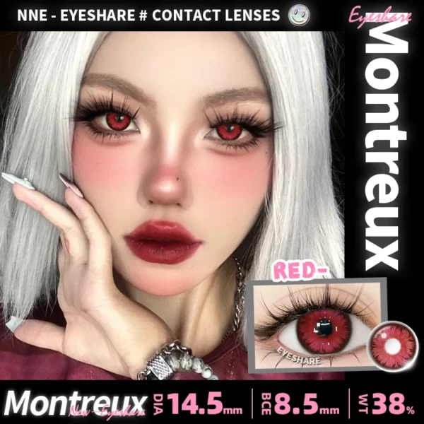 EYESHARE 1 Pair Purple Lenses for Eyes Color Contacts Lens Anime Pink Lenses Blue Pupils for Eyes Y2K Lenses for Natural Eyes - Image 4
