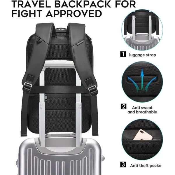 BANGE Business USB Charging Smart Backpacks Fits 15.6 Inch Laptop Commute Backpack WaterProof Carry On Bag for Men Travel Bags - Image 5