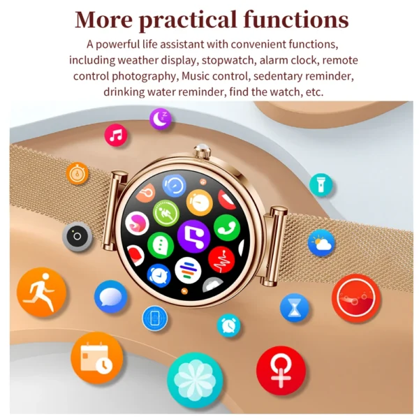 2024 New 1.27 inch Women Smart Watch Bluetooth Call waterproof Women's Watches Custom Watch Face Health Monitor Smart watches - Image 3