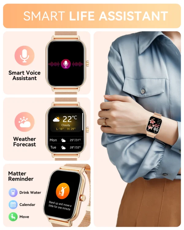Karchilor 2025 Smartwatch, 1.85 High-Definition Large Screen, Women'S Fitness Tracker, Men'S Ip68 Waterproof, Sports Watch - Image 4