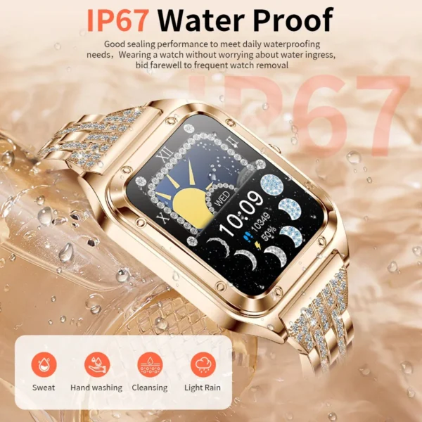 1.57Inch Top Luxury Smart Watch Women Bluetooth Call Blood Pressure Heart rate Sleep Health Monitor Smartwatch For Ladies Gift - Image 4