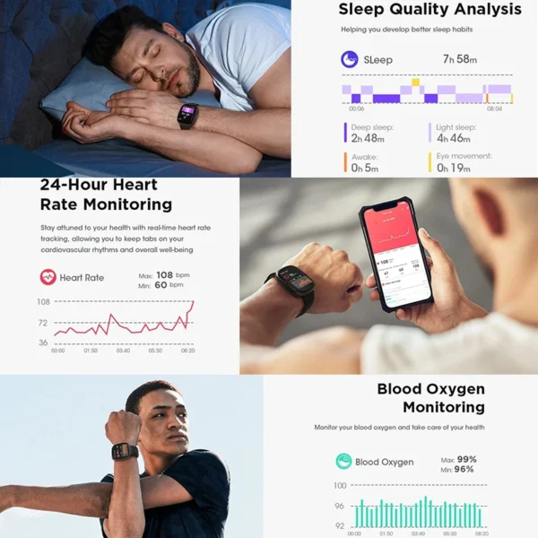 For Huawei Xiaomi Smart Watch Men Women Heart Rate 1.83 Inch AMOLED Screen Waterproof Bluetooth Call Sports Smart Watch 2024 New - Image 5