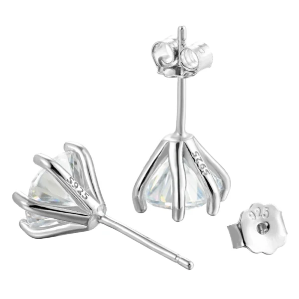 URMYLADY 1ct Moissanite Earrings for Women Wedding Fine Jewelry with GRA s925 Sterling Sliver Plated 18k White Gold Stud Earring - Image 4