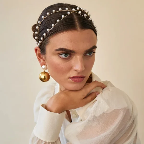 Pearl Headband For Women Girl Elegant Wedding Hair Accessories Bridal Hairband Tiaras Crowns Birthday Party Prom Bride Headpiece