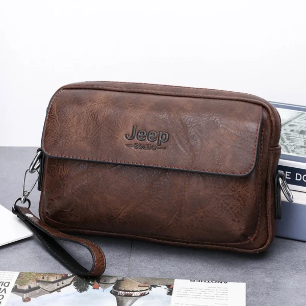 JEEP BULUO Brand Small Men Bags High Quality Leather Shoulder Crossbody Totes Clutch Handbags Business Brown Black Fashion New - Image 6
