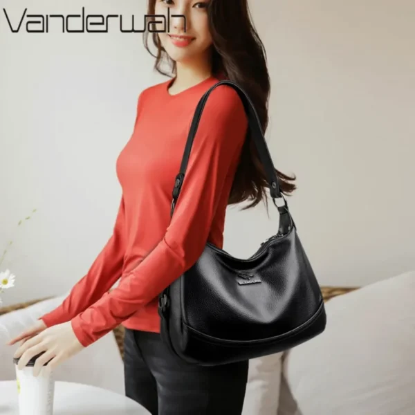 Casual Elegant Shoulder Bags For Women Luxury Designer Purse High Quality PU Leather Handbags New Ladies Messenger Commuting Sac - Image 3