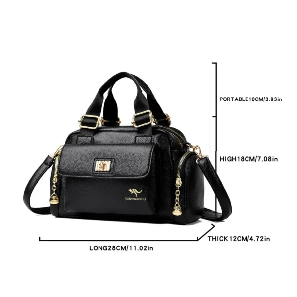 High Quality PU Leather Shoulder Bag for Women Crossbody Tote Hand Bag Ladies Messenger Multi-pocket Handbag for Daily Commuting - Image 5