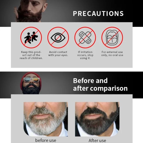 5-20PCS Natural Hair Dye Black Beard Shampoo Beard Paint Men Beard Coloring Dye 5 Minutes Temporary Blackening Moustache Shampoo - Image 6