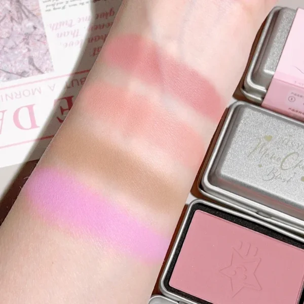 Blush, 4 Shades Available, Peach-Toned Matte Blush In Metal Tin, Long-Lasting Color & Contour Enhancer, Non-Flying Powder, Face - Image 2