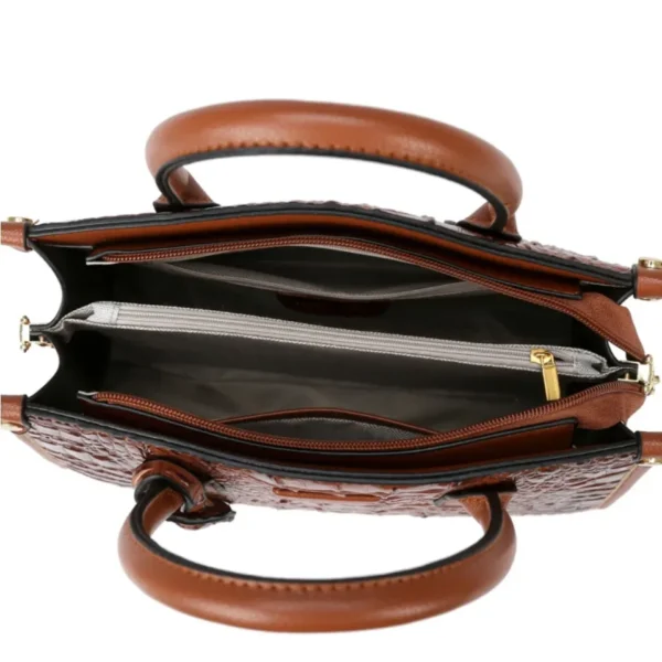 Women's Large Top-Handle Bag Vintage Crocodile Designer Shoulder Bag Quality Leather Crossbody Bag Messenger Commuter Sac A Main - Image 6
