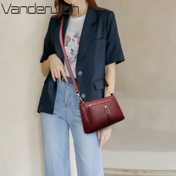 Women Solid Color Shoulder Bags Luxury Designer Purse Ladies Quality Leather Crossbody Bag Messenger Commuting Bolsos Bandolera - Image 2