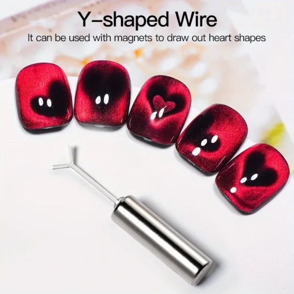 Cat Eye Nail Magnet Set Nail Art Cat Eye 3D Heart Shaped Magnet for Creating Heart Shapes on Nails Nail Art Accessories Tools - Image 2