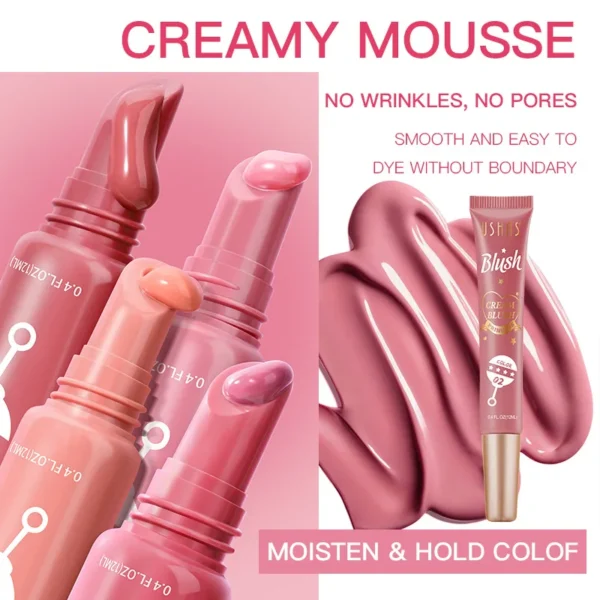 4-color Multifunctional Liquid Blush Waterproof Long Lasting Eye Shadow Lip Cheek Dual-purpose Blush Stick Makeup Cosmetics. - Image 4