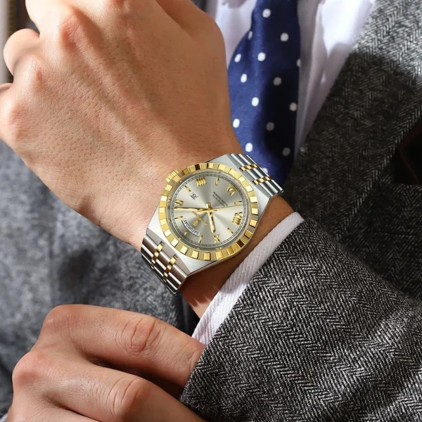 POEDAGAR Classic Business Watches For Men Week Date Waterproof Luminous Men Watch Stainless Steel Quartz Luxury Men's Wristwatch - Image 6