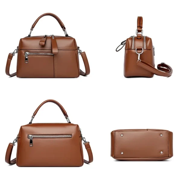 Fashion Top-Handle Bags For Women Luxury Leather Handbag Ladies Shoulder Crossbody Bag High Quality Solid Color Messenger Sac - Image 5