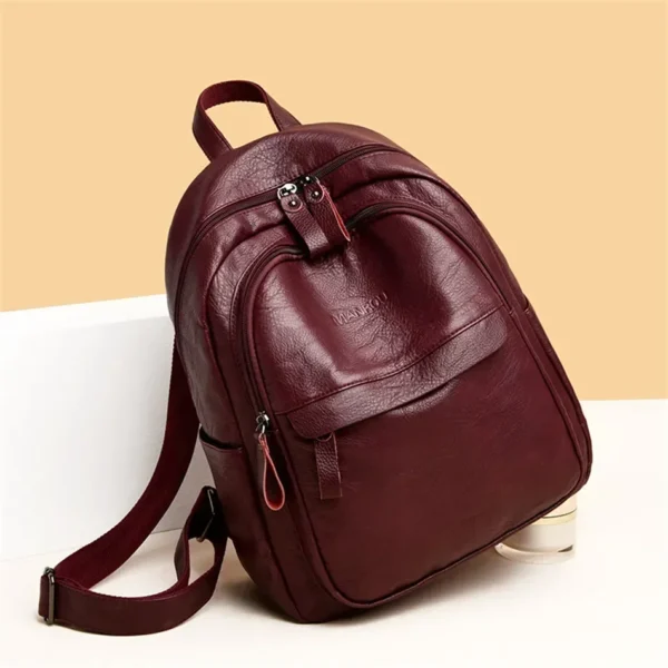 2024 Female Leather Backpacks High Quality Ladies Bagpacks Luxury Designer Large Capacity Casual Daypack Girl Mochilas Sac A Dos - Image 2