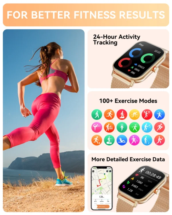 Karchilor 2025 Smartwatch, 1.85 High-Definition Large Screen, Women'S Fitness Tracker, Men'S Ip68 Waterproof, Sports Watch - Image 6