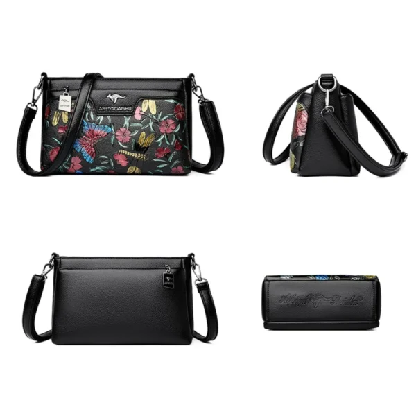 Women Floral Patterned Shoulder Bags High Quality Leather Crossbody Bag Elegant Ladies Commuting Handbags Versatile Stylish Sac - Image 5
