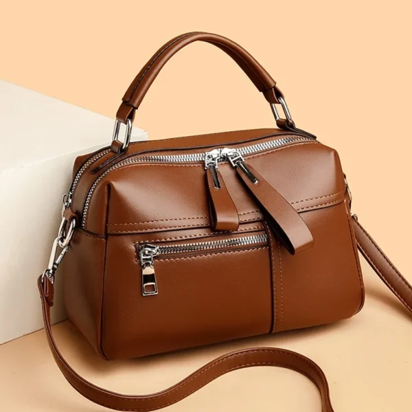 Fashion Top-Handle Bags For Women Luxury Leather Handbag Ladies Shoulder Crossbody Bag High Quality Solid Color Messenger Sac